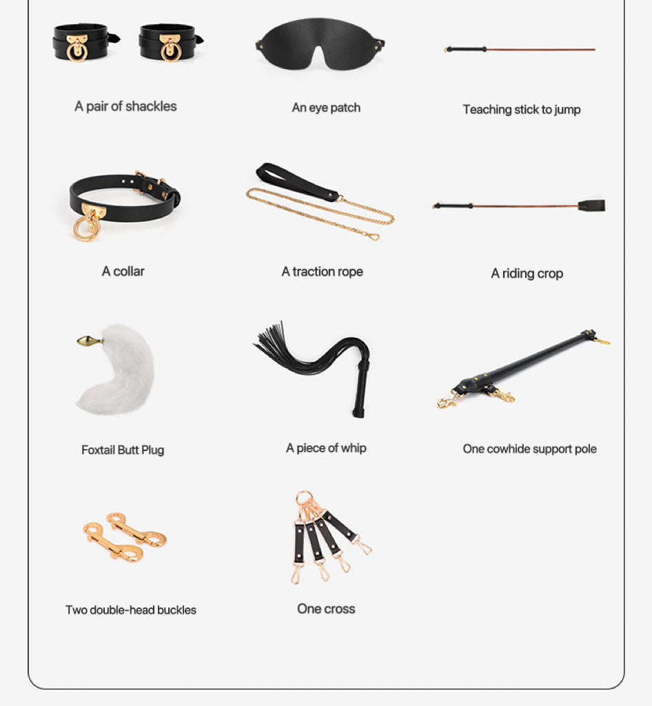 Cowhide Bondage Set Adult Products SM Femdom Torture Instruments Sex Toys